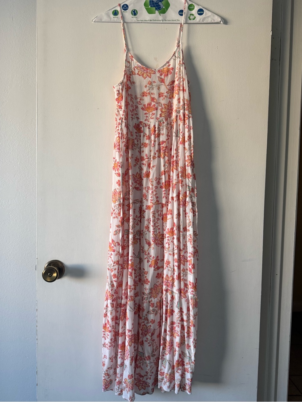 SO Pink Maxi Dress with Orange Floral Print